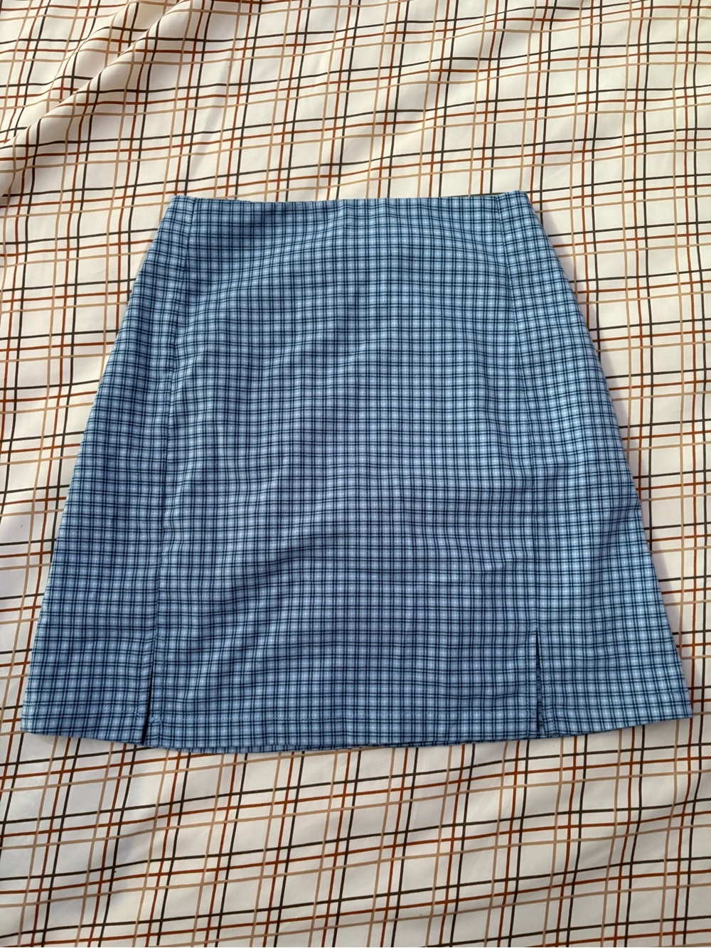 Brandy Melville Blue Plaid Mini Skirt